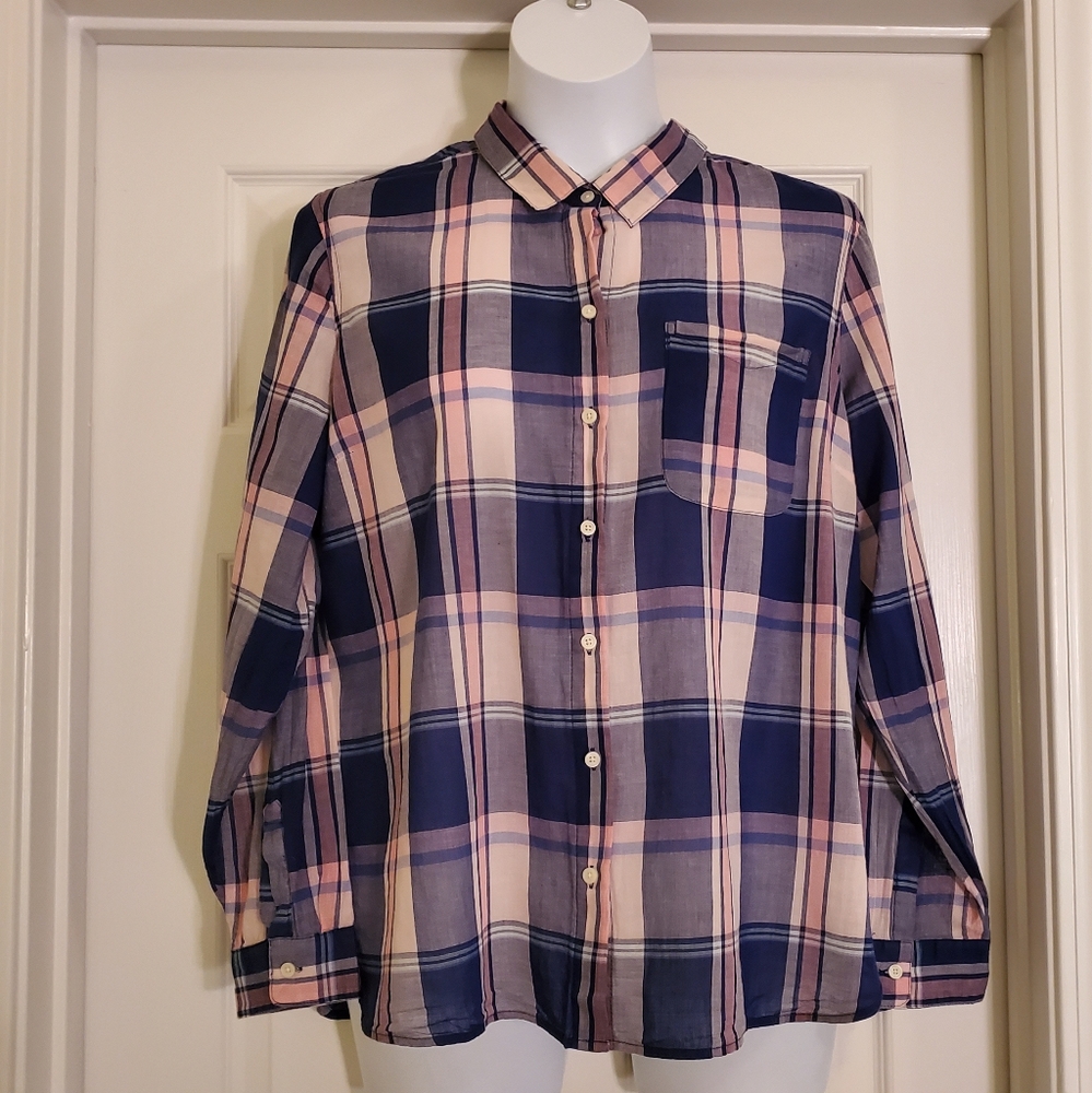 Plaid Lightweight Flannel Button Down